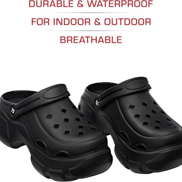 Unisex Slip-On Clogs Breathable Waterproof Platform Shoes for Travel Beach Gym - Picture 3 of 6